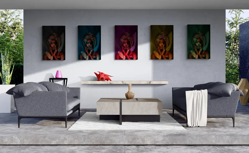 Quadro su tela . "African Girl". Arte astratta. Colorful design.