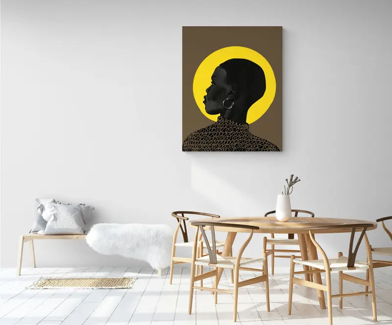 Quadro su tela, "Afro Lady" Modern Portrait Design. 100 x 80 cm.