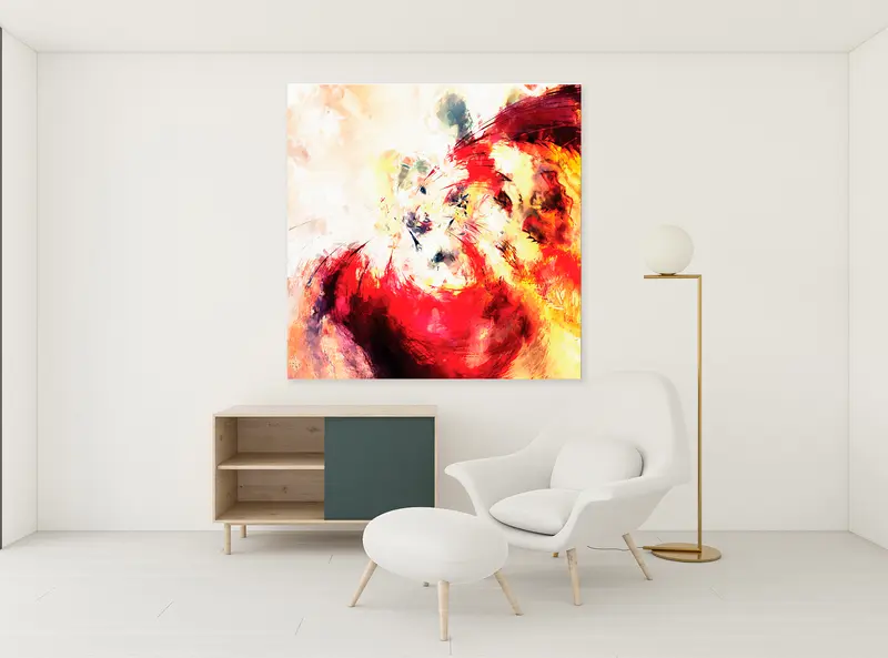Quadro su tela, Arte astratta. (100 x 100 cm.)