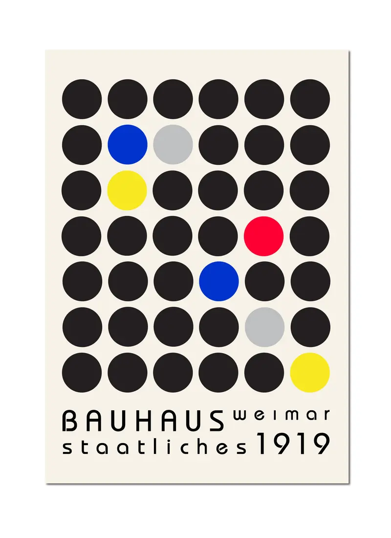 Quadro su tela, Bauhaus Circles 1923. Stile vintage geometrico. Opere d' autore.