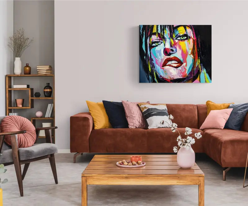 Quadro su tela, "Biting Lip" 100 x 80 cm. Ritratti in stile moderno.Arte astratta