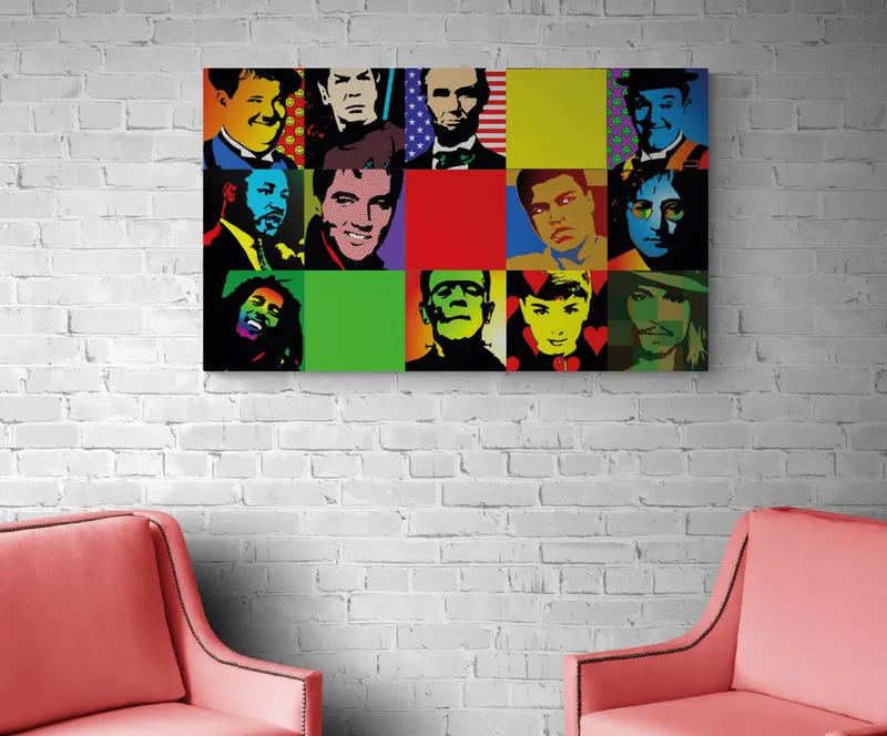 Quadro su tela "Icons Pop Art" 100 x 60 cm. High quality pop design.