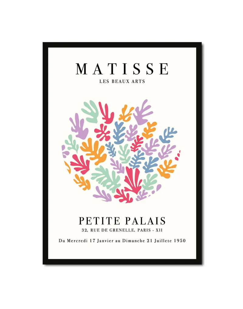 Quadro su tela Matisse Floreale, opere d' autore , vintage retrò. Parigi 1953. (Color1)