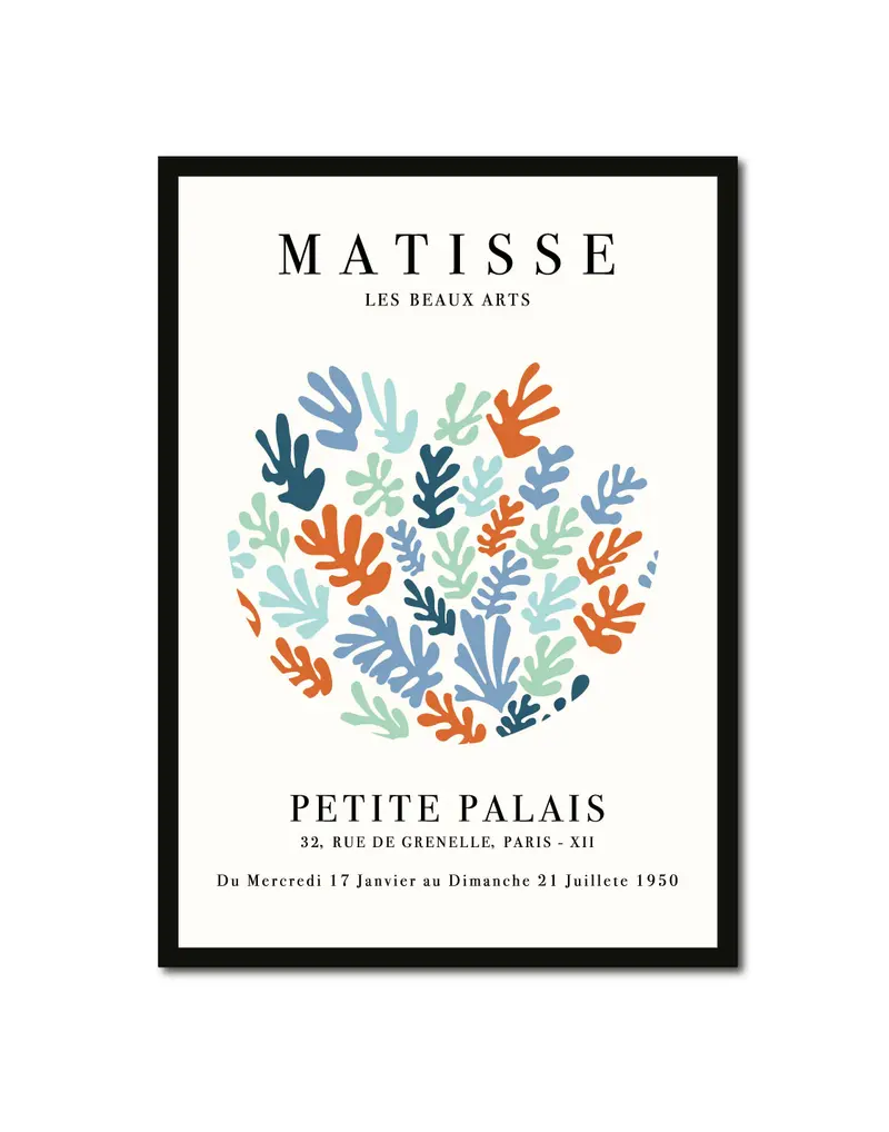 Quadro su tela Matisse Floreale, opere d' autore , vintage retrò. Parigi 1953. (Color2)