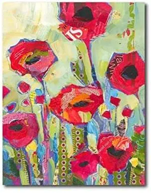 Quadro su tela, Papaveri 70 x 90 cm. Modern poppies.