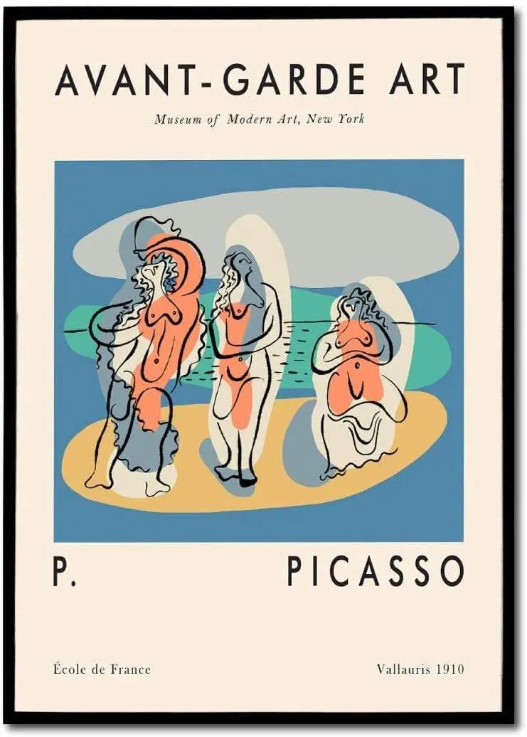 Quadro su tela, Picasso. Parigi 1910 vintage design. Opere d' autore.