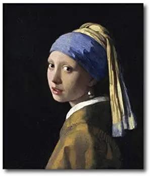 Quadro su tela riproduzione  "Ragazza con l'orecchino di perla", Jan Vermeer. Quadri d' autore.Stampa Digitale