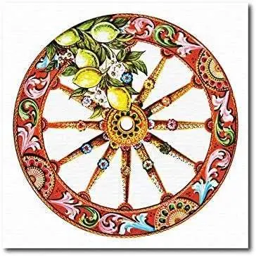 Quadro su tela, Ruota carretto Siciliano 50 x 50 cm. Sicilian art design