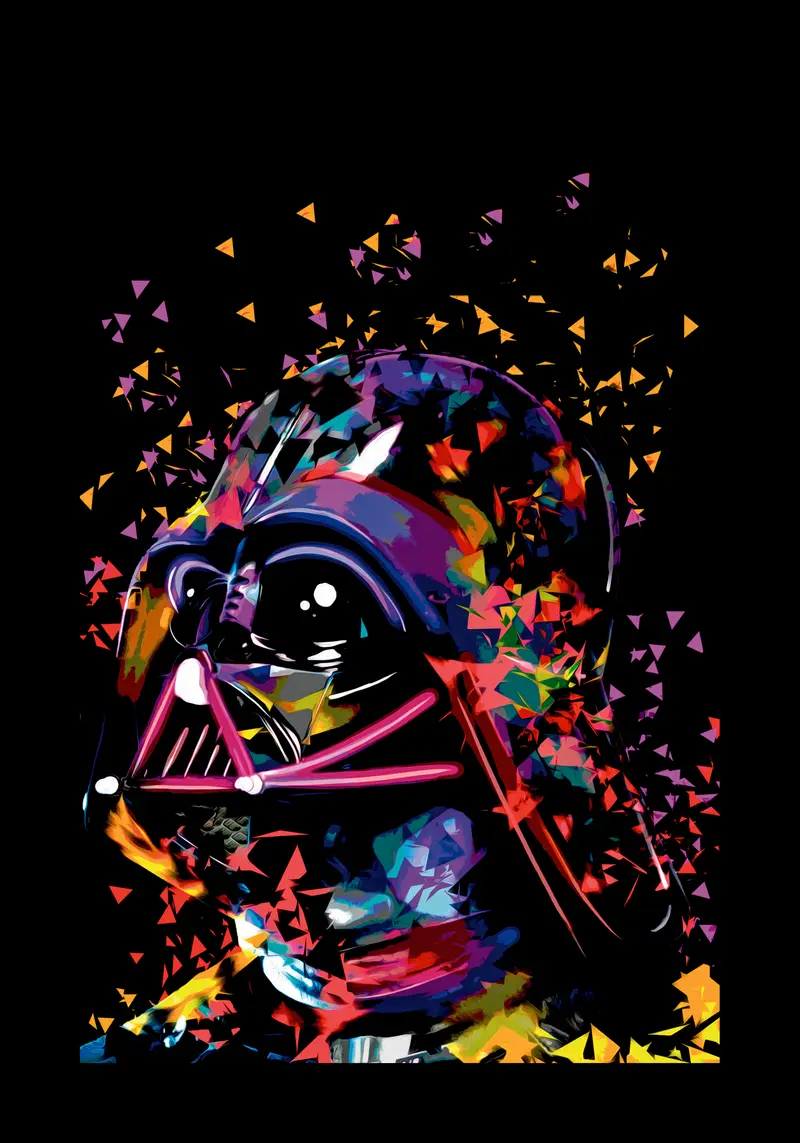 Quadro su Tela, Star Wars Darth Vader. Colorful design.