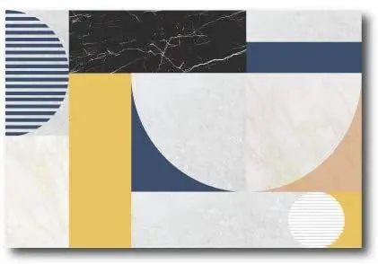 Quadro su tela, stile geometrico astratto. 90 x 60 cm. Bauhaus Style.