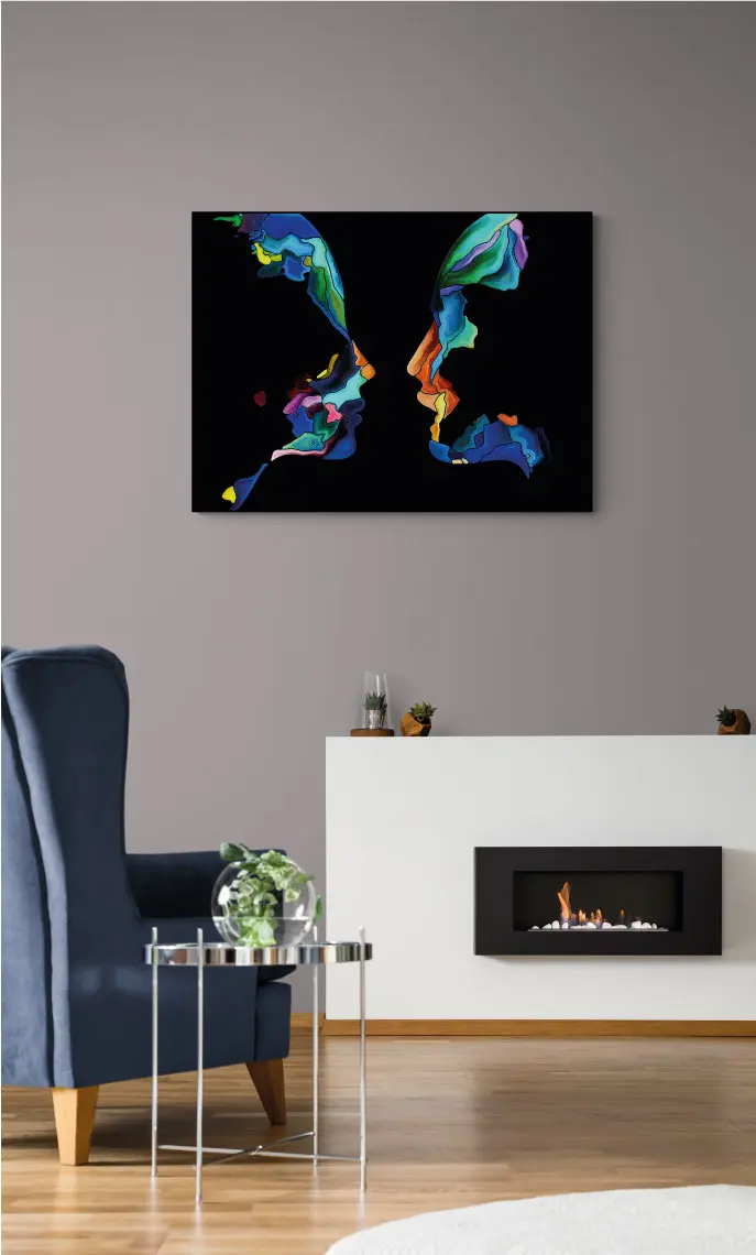 Quadro su tela, "Vis a Vis" 120 x 90 cm. Modern Design Art.