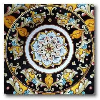 Quadro Tela, maiolica Stile Siciliano. 50 x 50 cm. Sicilian art design made in Sicily.