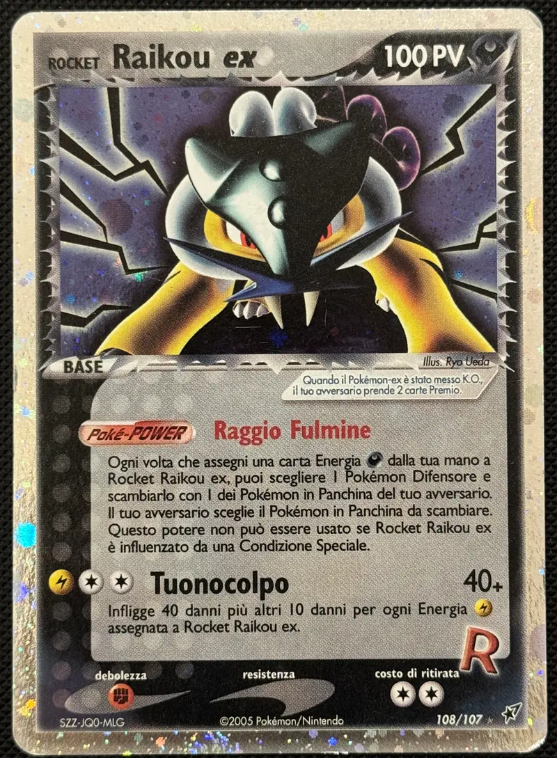 Raikou ex 108/107 ITA Ex Deoxys box topper carta Pokemon