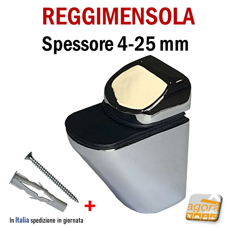 REGGIMENSOLA A PELLICANO X SPESSORE 4-25mm CROMATO LUCIDO DESIGN
