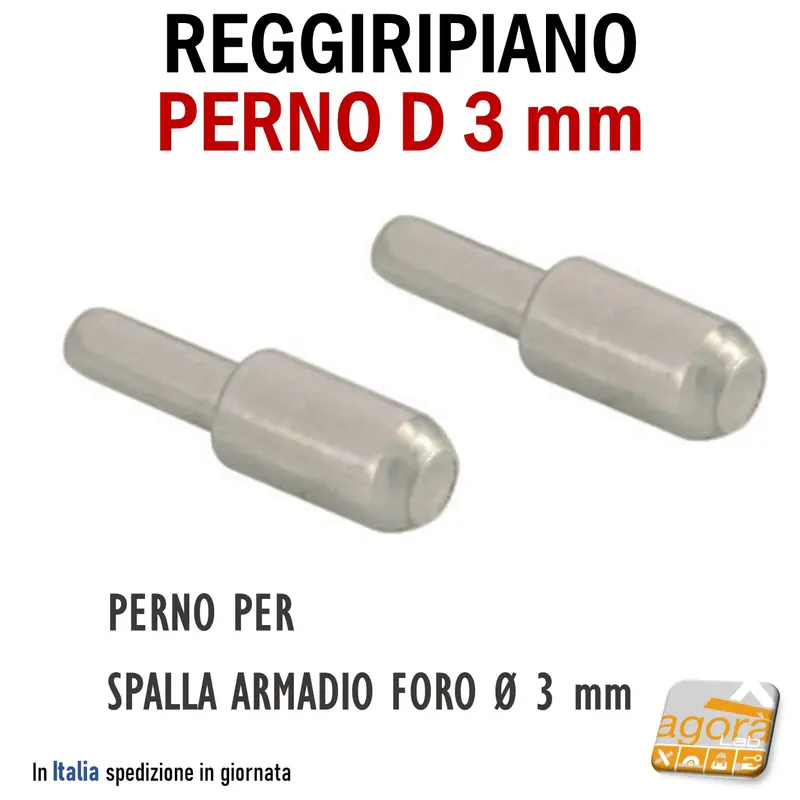 REGGIRIPIANO PERNO D3mm PER PANNELLO E RIPIANI IN LEGNO Ø3/5mm L17 NICHELATO