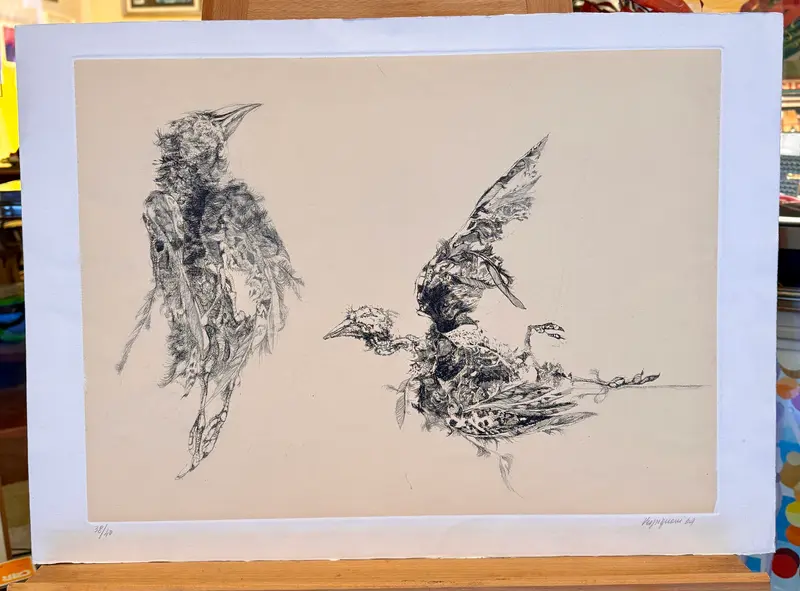 Renzo Vespignani – “Uccelli” – incisione su carta 38/40 – 1969