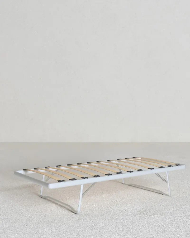 Rete Dory – singolo estraibile 80 x 190 – 12 doghe da 6,5 cm – Struttura in metallo grigio