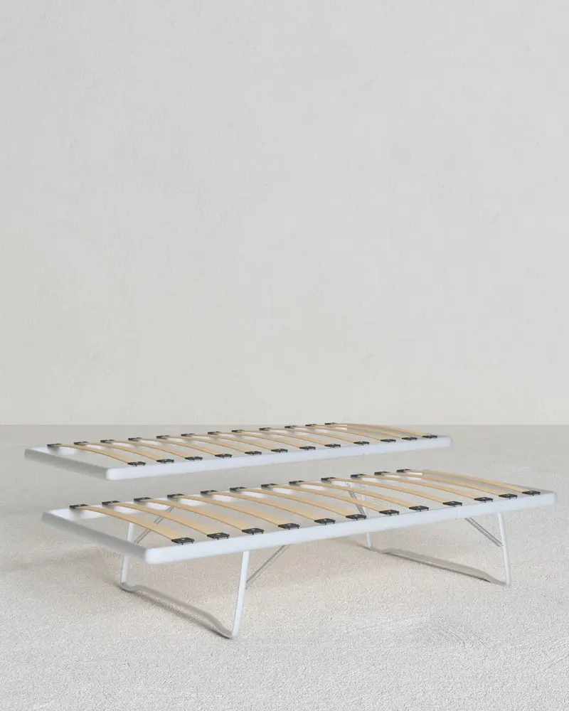 Rete Marlin e Dory – singolo ed estraibile 80x192/80x190 – 12 doghe da 6,5 cm – Struttura in metallo grigio