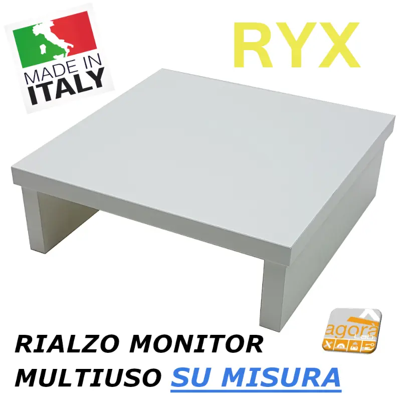 RIALZO MONITOR PC TV PIANETTO 30x30x10H APPOGGIO SUPPORTO MENSOLA RYX MULTIUSO.