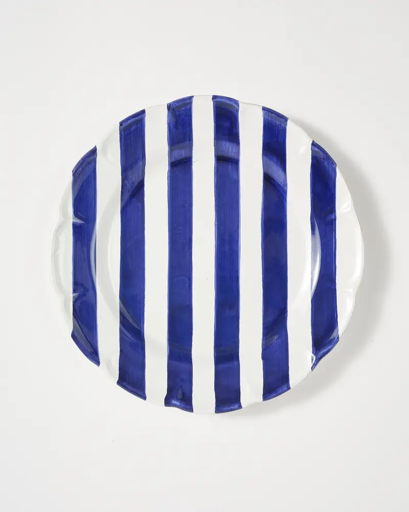 Righe Dinner Plate, Blue