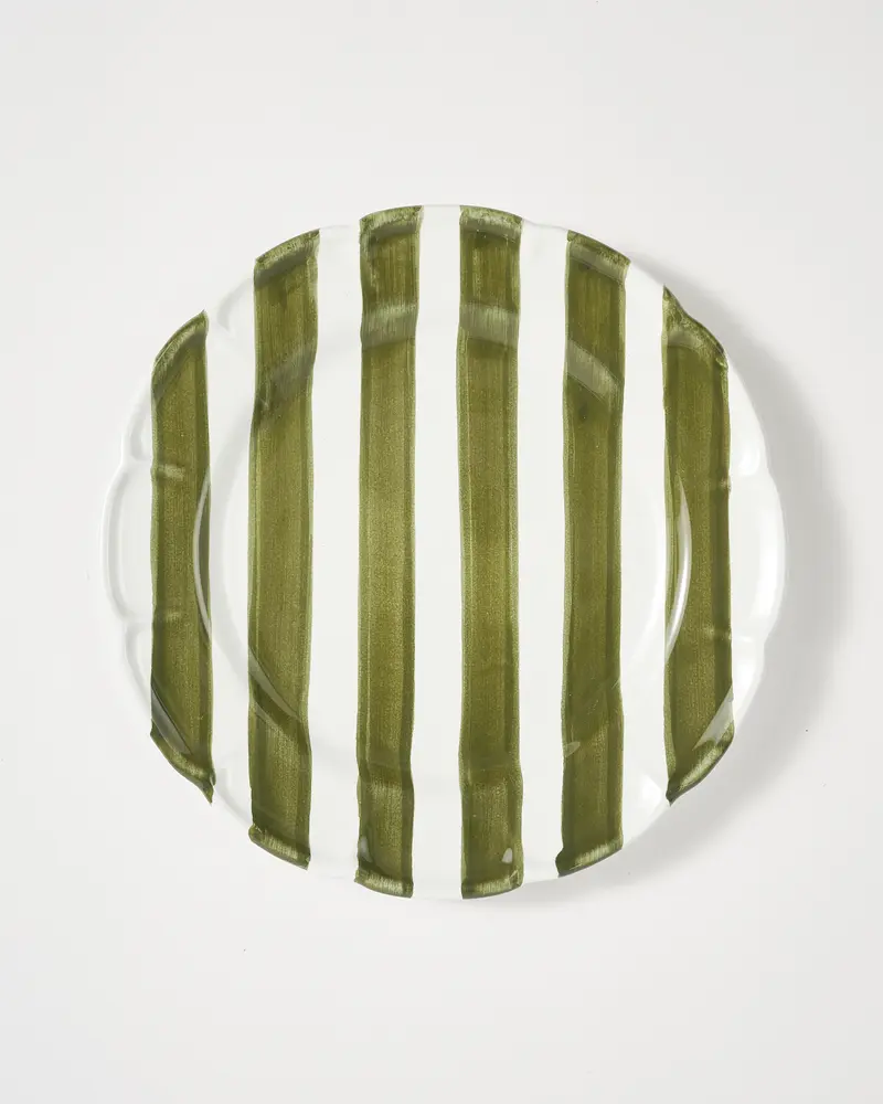 Righe Dinner Plate, Green