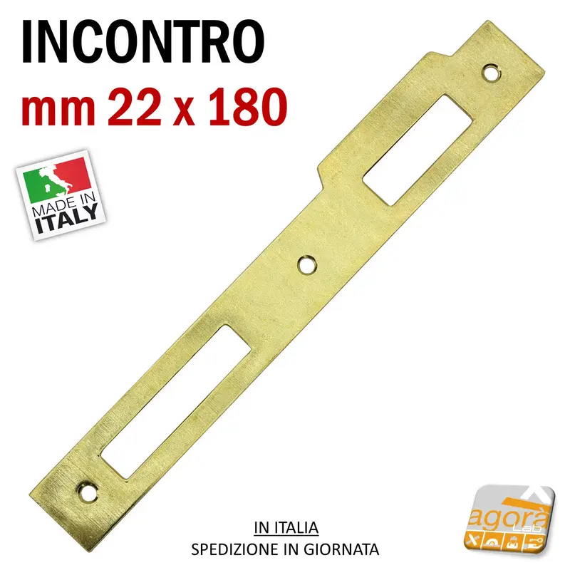 Riscontro Gaccia 113 Bonaiti 180x22 Ottone x Serrature Patent Grande