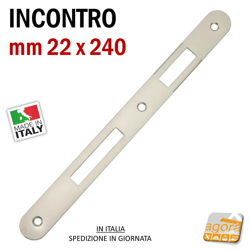 Riscontro Gaccia 140 Bonaiti 240x22 Argento x Serrature 540T Contropiastra serratura