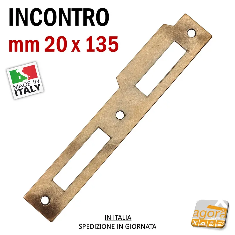 Riscontro Gaccia 173 Bonaiti 135x20 Bronzo x Serrature Patent Piccola