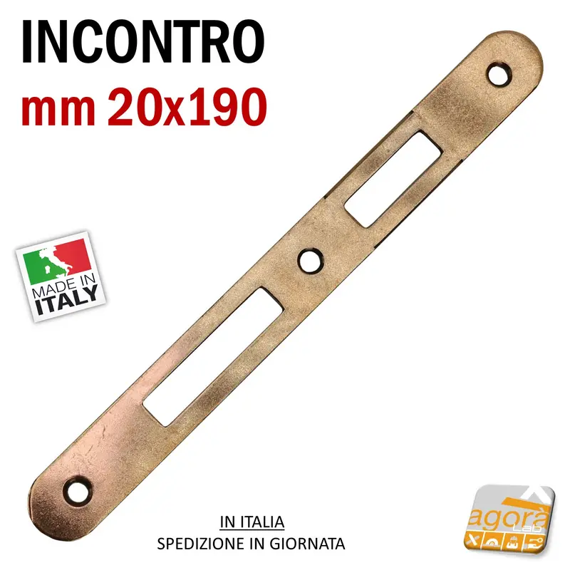 Riscontro Gaccia 200 Bonaiti 190x20 Bronzo R. x Serrature 2001 Meccaniche