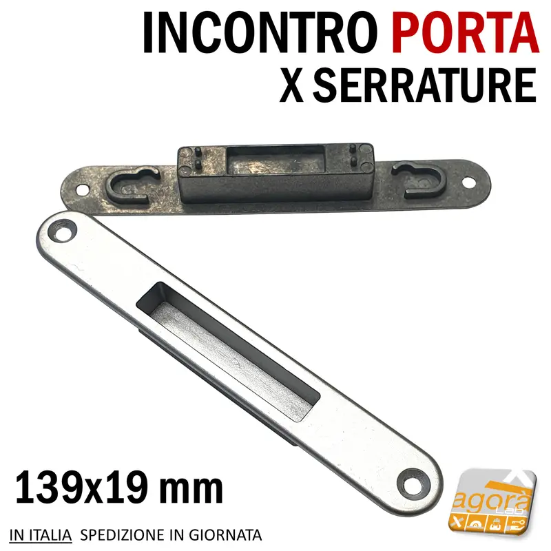 Riscontro Gaccia Cromo Opaco 139x19 x Serrature B-BITTER Meccaniche IDOOR Bonaiti CX