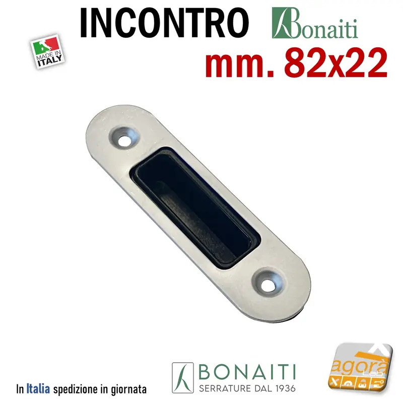 Riscontro Gaccia Cromo Opaco G188 Bonaiti 82x22 x Serrature B-BITTER Meccaniche