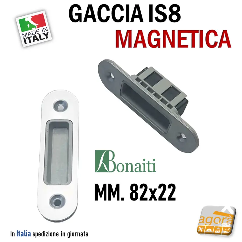 Riscontro Gaccia Cromo Opaco IS8 Magnetico Bonaiti per Serrature B-Forty Scrocco Centrale CX