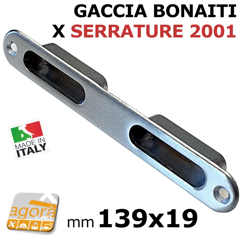 Riscontro Gaccia Cromo Sat G220 Bonaiti 139x19 x Serrature 2001 Meccaniche.