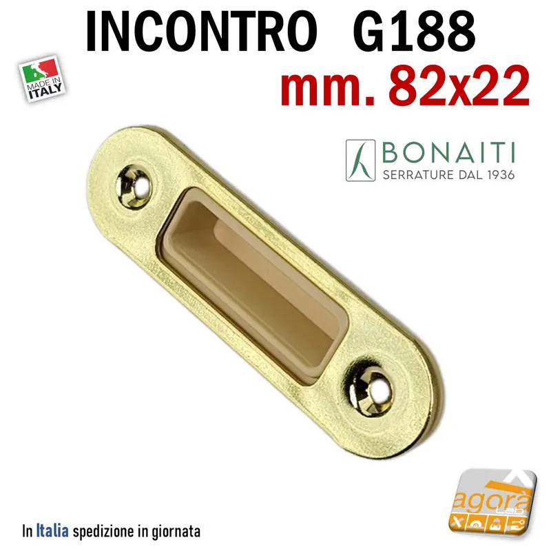 Riscontro Gaccia G188 Bonaiti 82x22 x Serrature B- BITTER Meccaniche Ottone