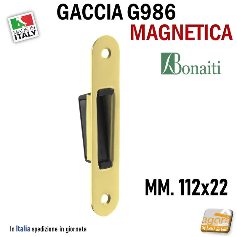 Riscontro Gaccia G986 Magnetico Ottone Bonaiti per Serrature B-TWIN Incontro 22x112
