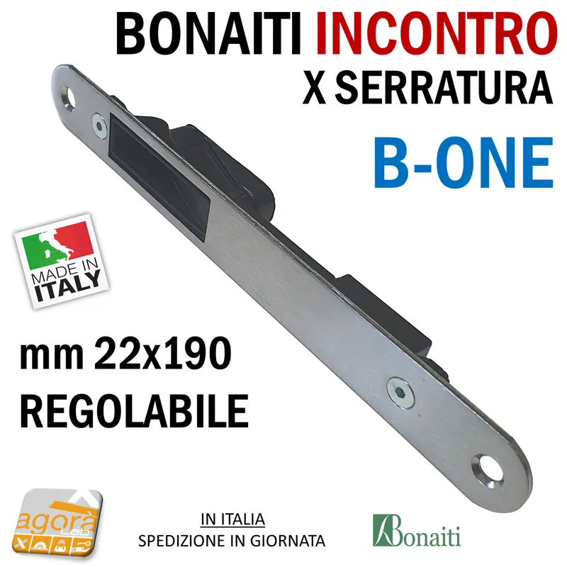 Riscontro Gaccia G992 Bonaiti 22x190 cr.sat Regolabile x Serrature B-ONE Magnetiche