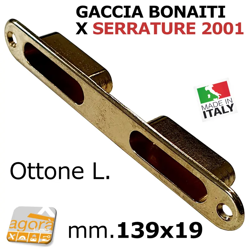 Riscontro Gaccia Ottone L. G220 Bonaiti 139x19 x Serrature 2001 Meccaniche.
