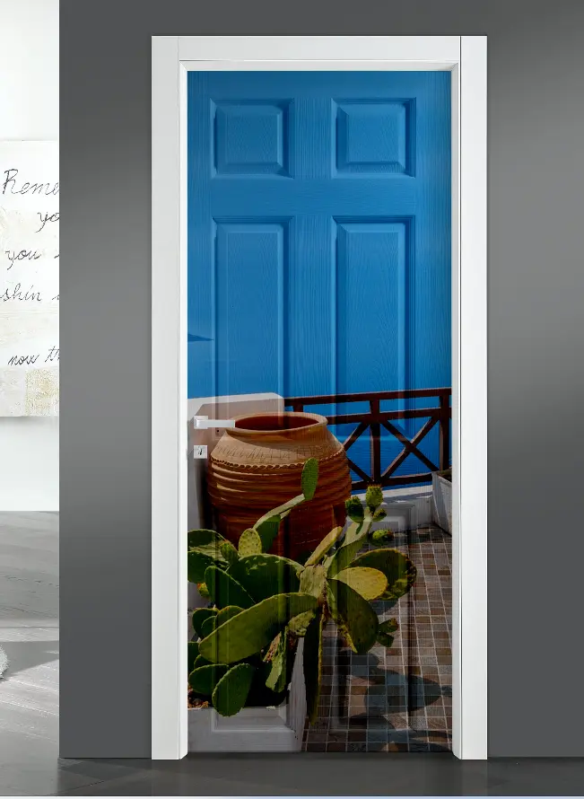 Rivestimento adesivo per porta – Design Cactus