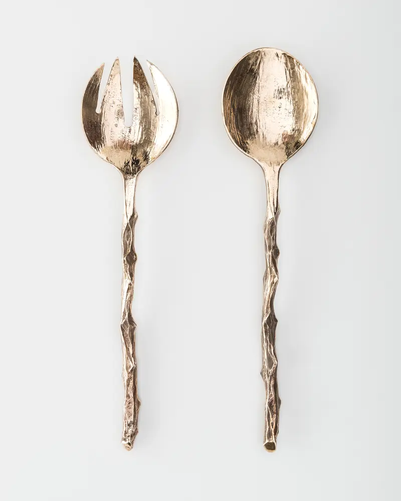 Rose Branch Bronze Cutlery Server by Osanna Visconti