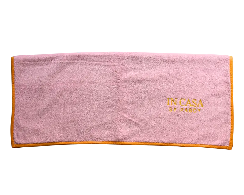 Rose Pink with Yellow Beach Towel