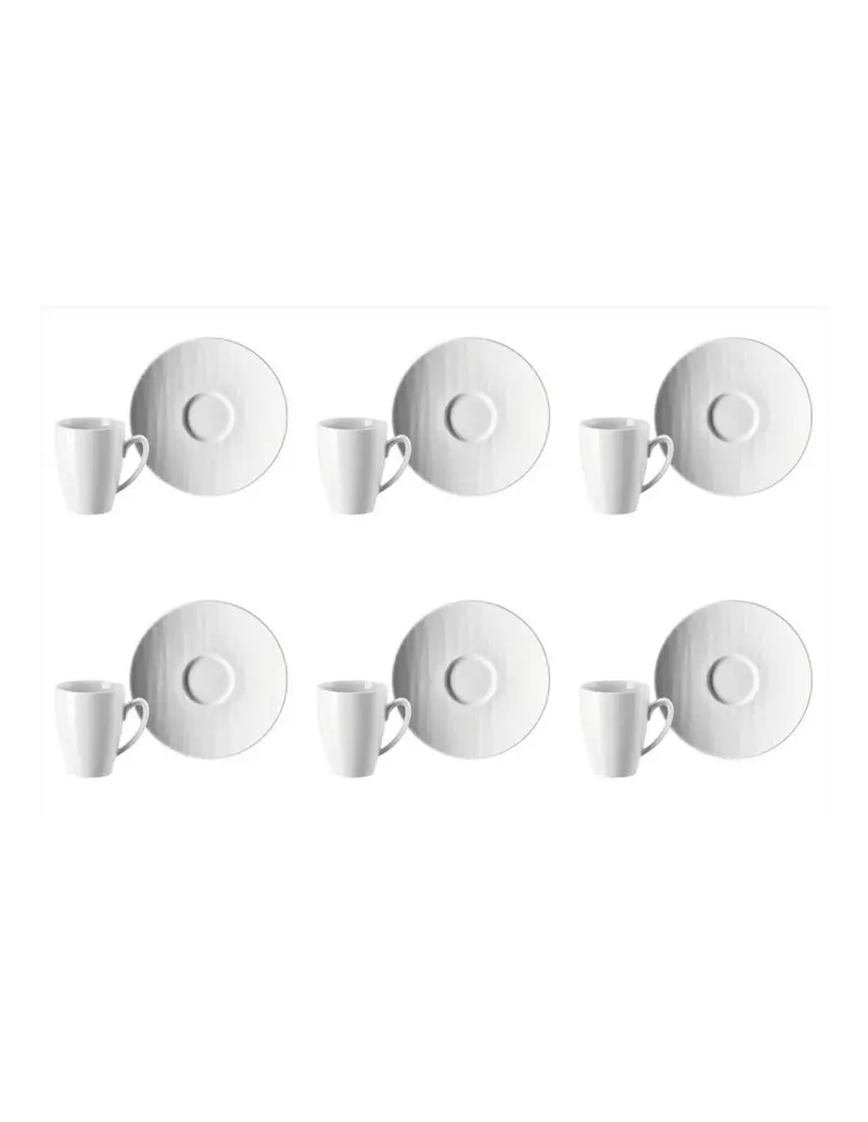 ROSENTHAL - MESH WEISS SET 6 TAZZE CAFFE' ESPRESSO C/PIATTINO