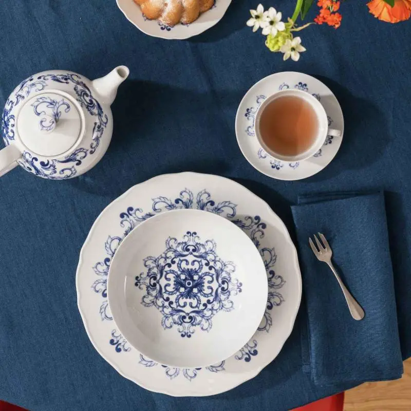 ROSENTHAL "TRUE BLUE" SERVIZIO PIATTI IN PORCELLANA PER 6 PERSONE 18 PEZZI