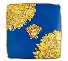 Rosenthal VERSACE - Linea MEDUSA RHAPSODY - Coppetta quadrata BLUE 12cm