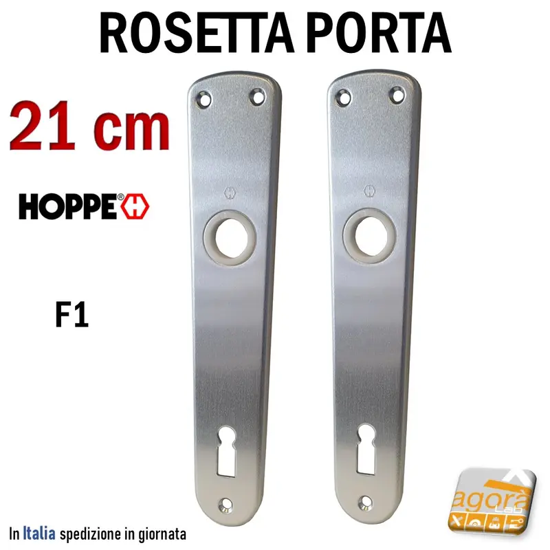 ROSETTA PORTA BOCCHETTA HOPPE ARGENTO F1 PER CHIAVE PATENT INTERA L21cm 2pz