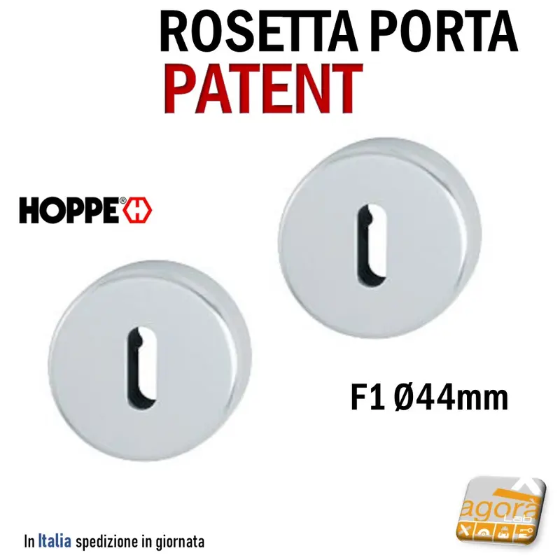 ROSETTA PORTA BOCCHETTA HOPPE ARGENTO PER CHIAVE PATENT 2pz