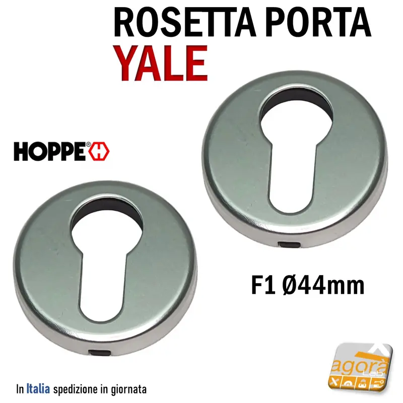 ROSETTA PORTA BOCCHETTA HOPPE ARGENTO PER CILINDRO YALE 2pz