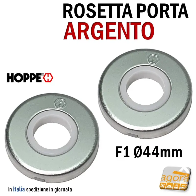 ROSETTA PORTA BOCCHETTA HOPPE ARGENTO PER MANIGLIA 2pz