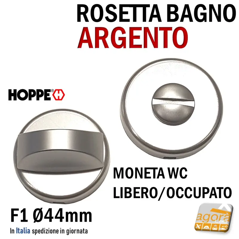 ROSETTA PORTA BOCCHETTA LIBERO/OCCUPATO WC X BAGNO SICUREZ BAMBINI HOPPE ARGENTO D44 F1