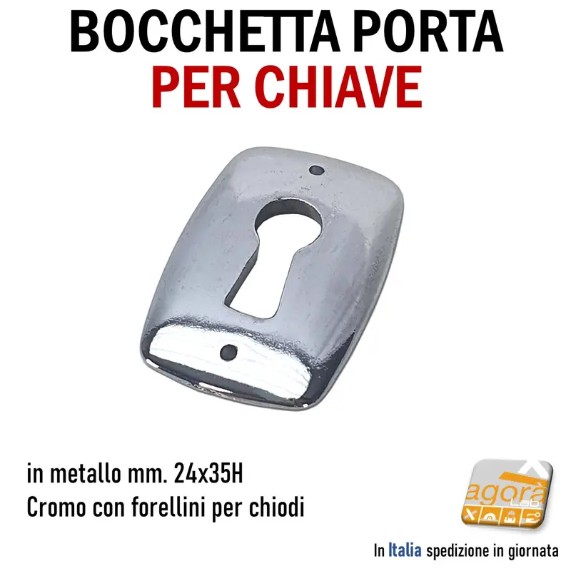 ROSETTA PORTA BOCCHETTA MOSTRINA PER CHIAVE PATENT CR IN METALLO mm 24x35H