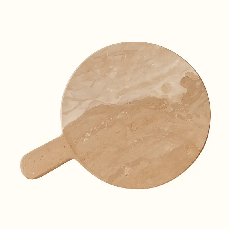 Round Dolomia Salentina Serving Board with Handle Ø31.5 cm